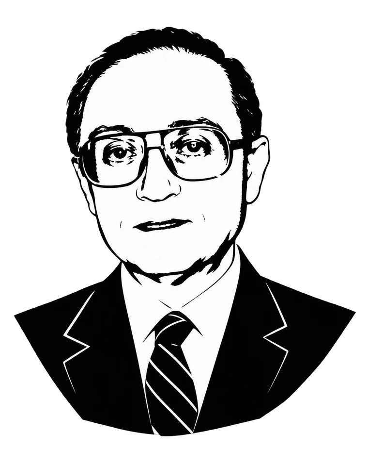 Tribute silhouette portrait of Kristian (Christian) Rekya, wearing glasses and a suit